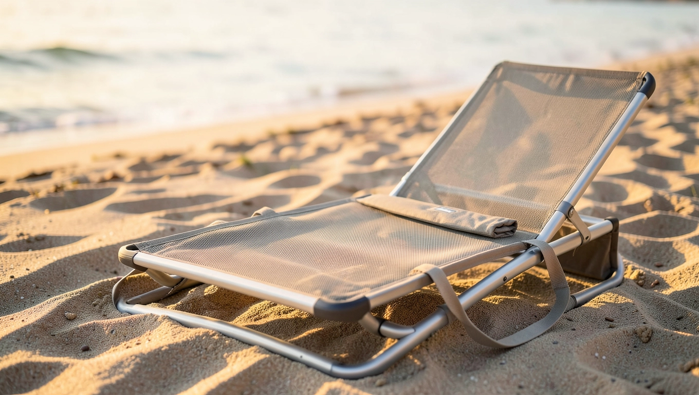 lekki leżak plażowy składany do torby