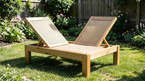 leżak drewniany