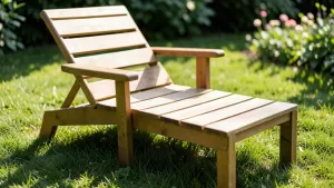 leżak ogrodowy drewniany